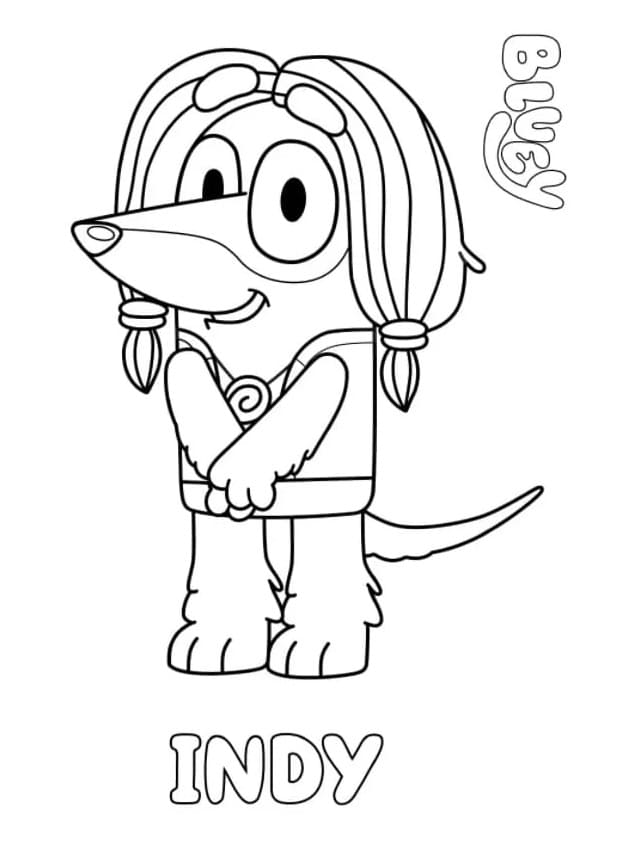 Indy z Bluey omalovánka