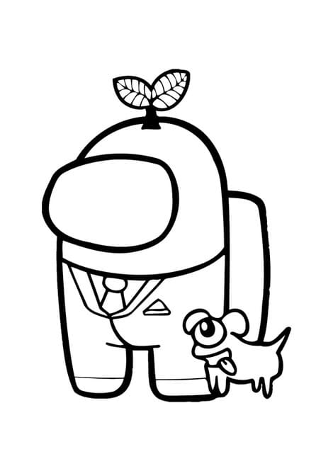 Jednoduché Among Us omalovánka