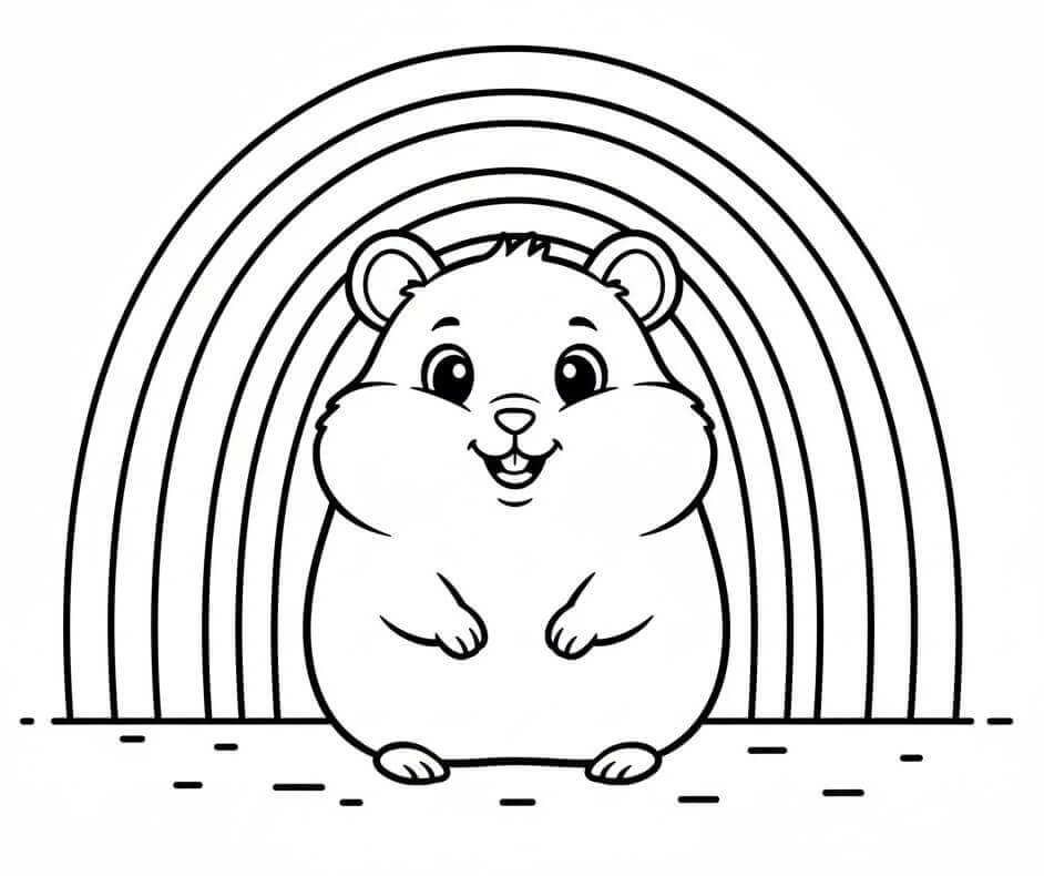 Jednoduchý Křeček omalovánka