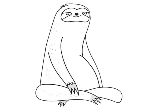 Jóga Lenochod omalovánka