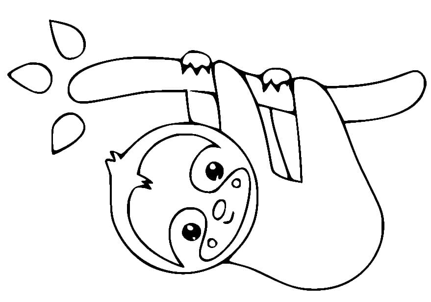 Kawaii Lenochod omalovánka