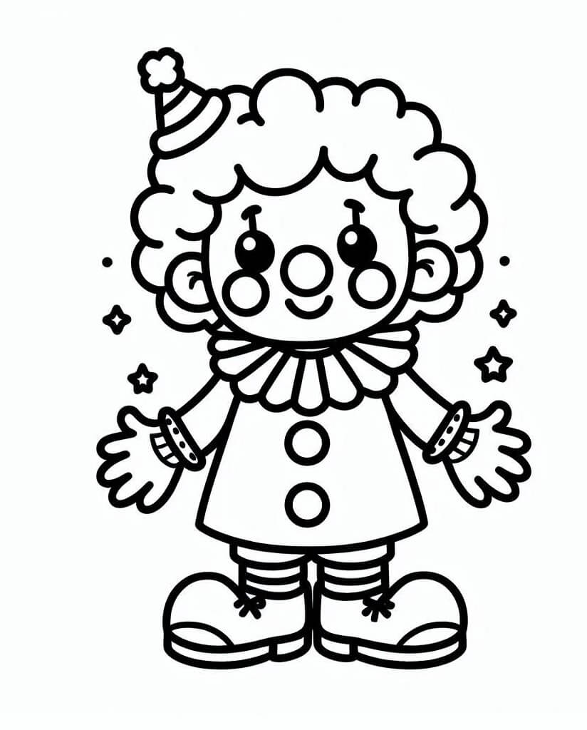 Klaun v Cirkusu omalovánka