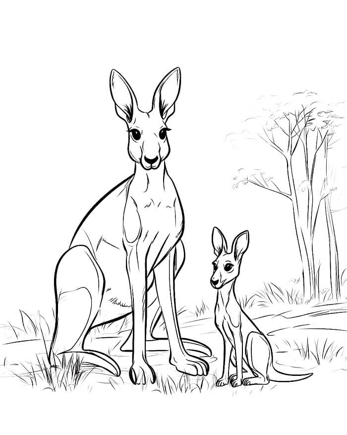 Klokan pro 1leté Děti omalovánka