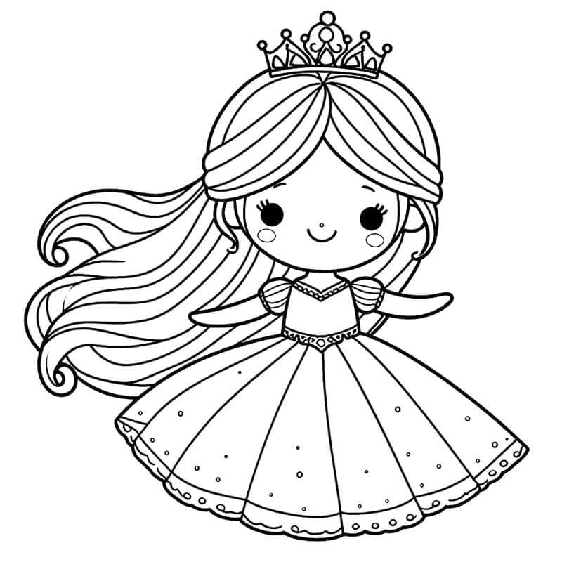 Krásná Princezna omalovánka