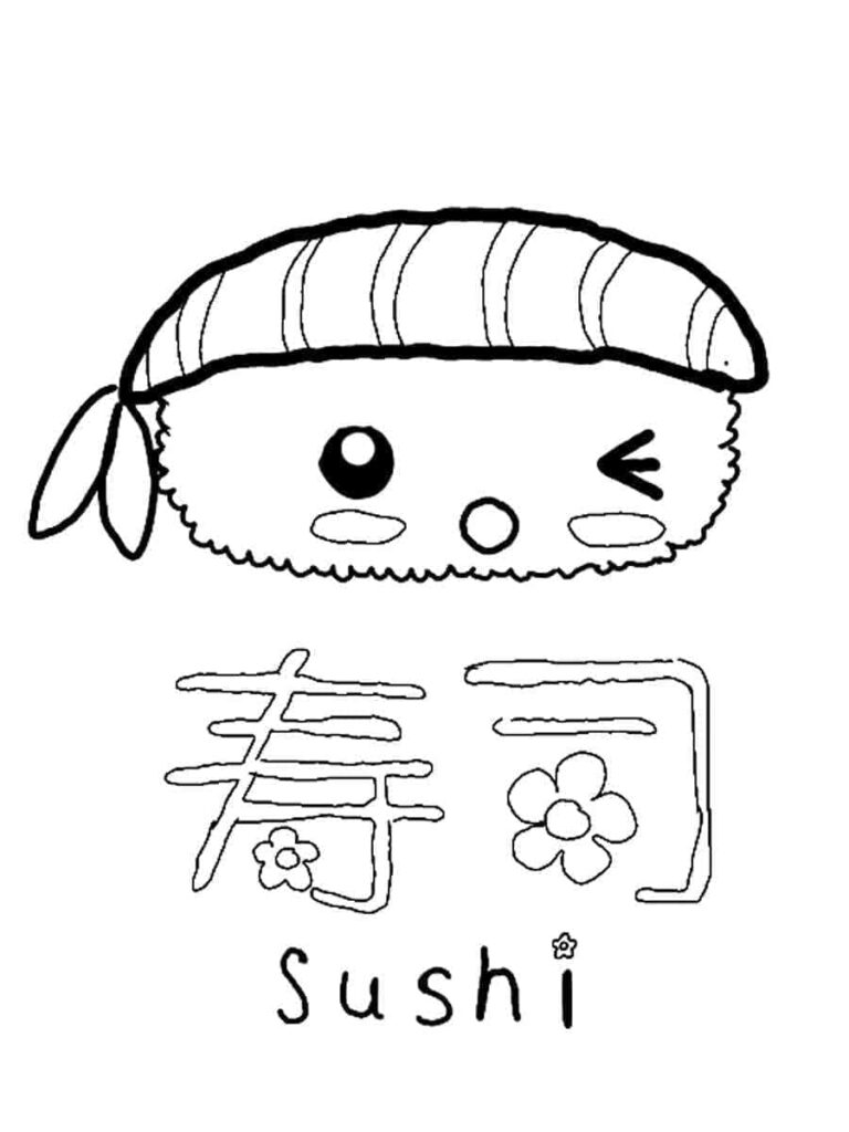 Omalovánka Kreslené Sushi