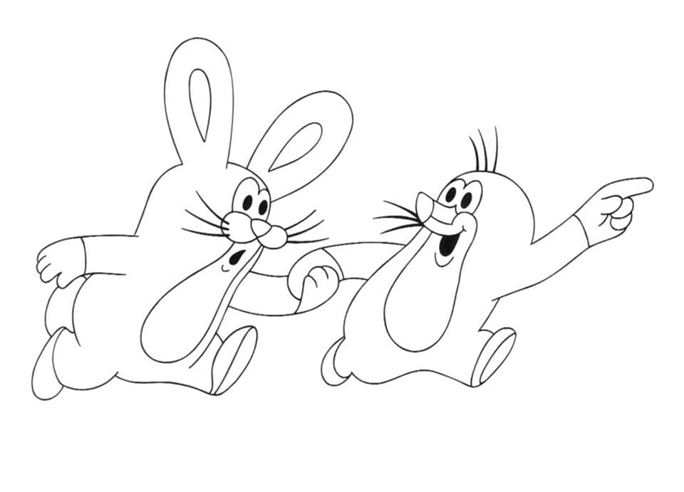 Krtek na Vymalování omalovánka