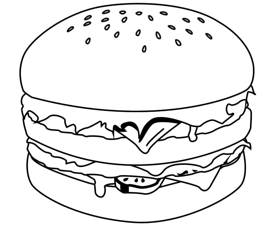 Lahodný Hamburger omalovánka