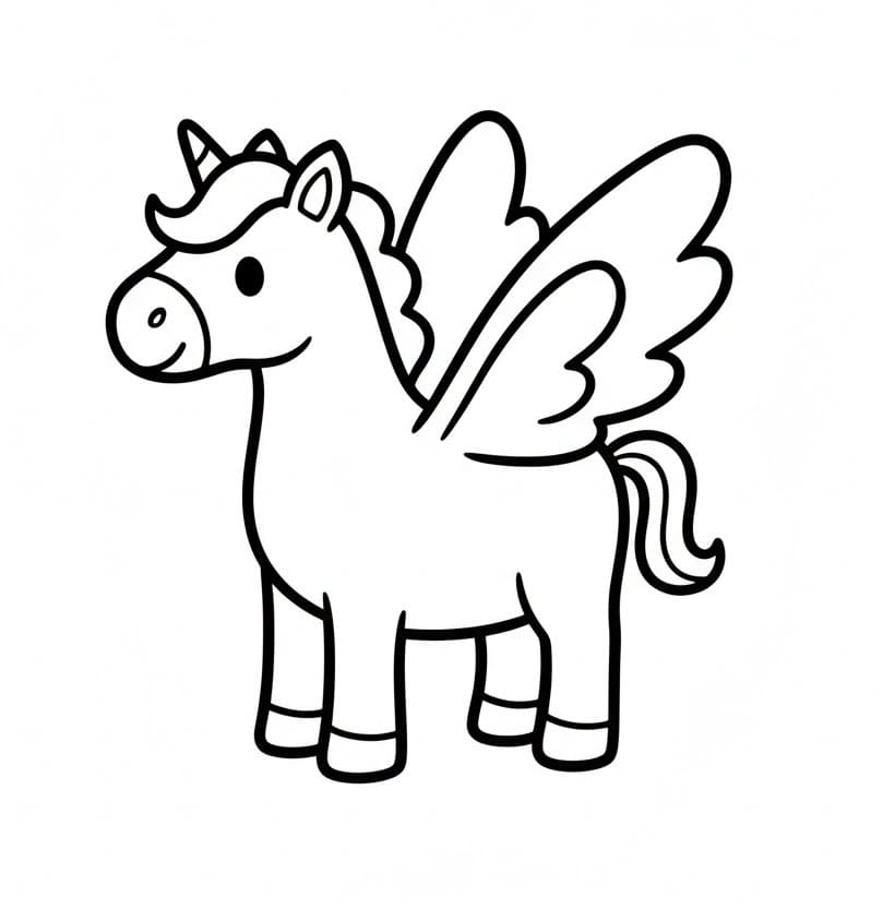 Malý pegas omalovánka