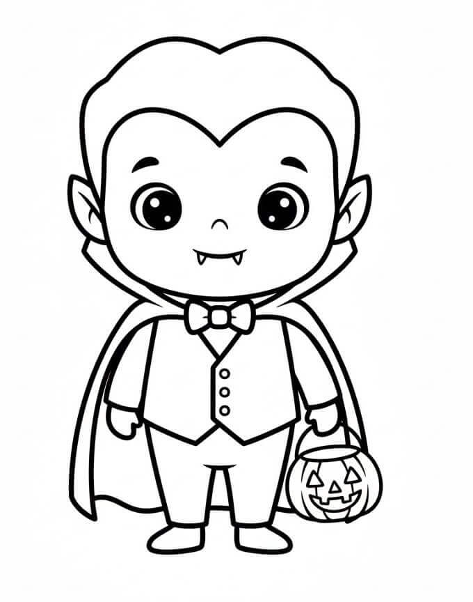 Milý Halloween Upír omalovánka