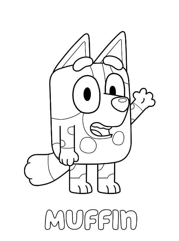 Muffin z Bluey omalovánka