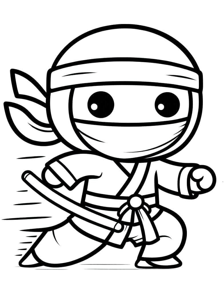 Ninja Zdar k Vytištění omalovánka