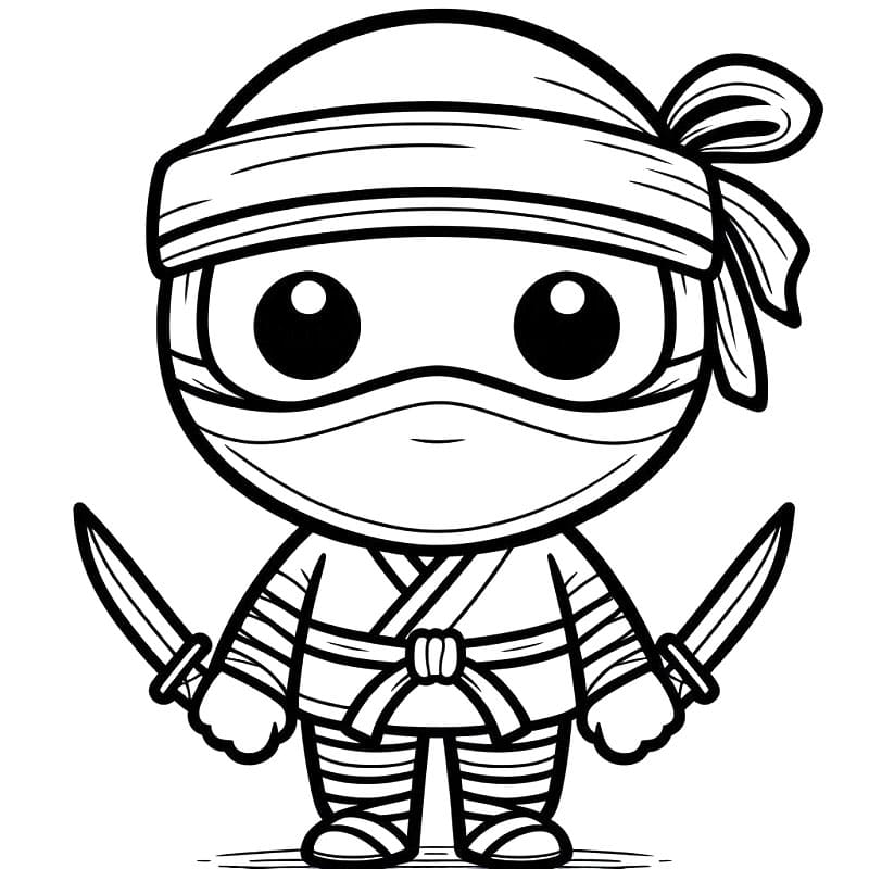 Ninja k Vytištění omalovánka