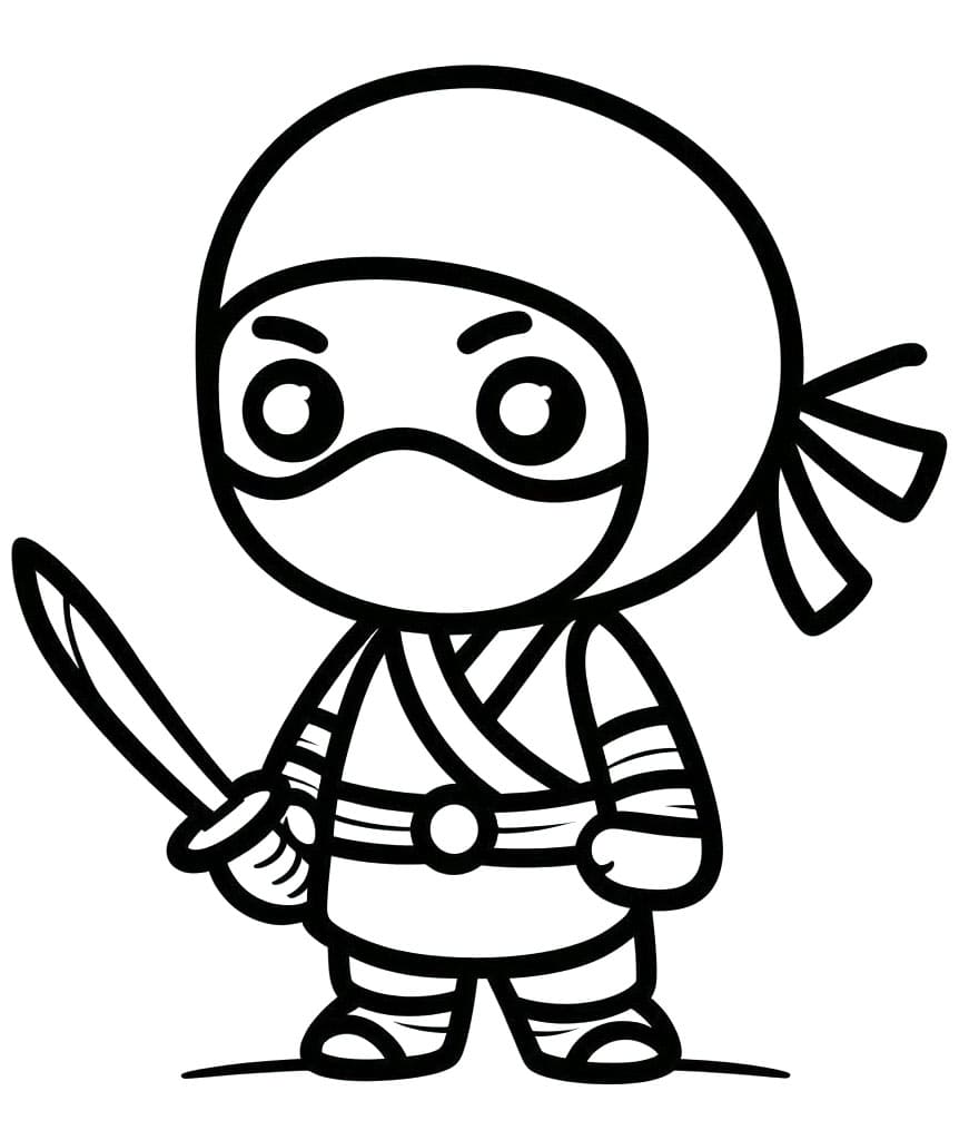 Ninja pro Děti 5 Let omalovánka