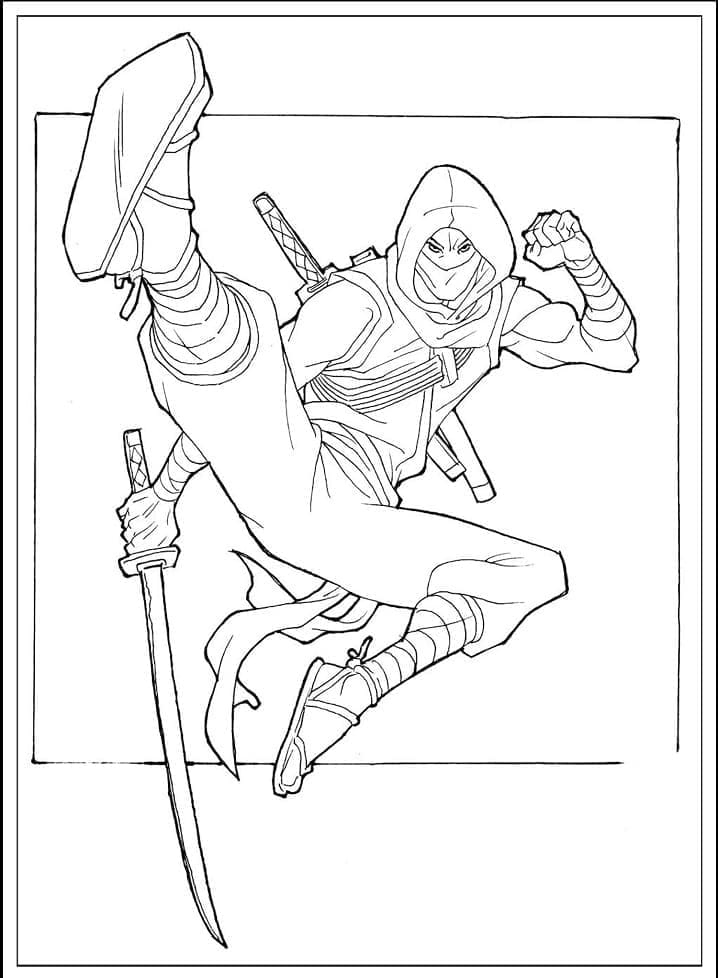Ninja pro Děti omalovánka