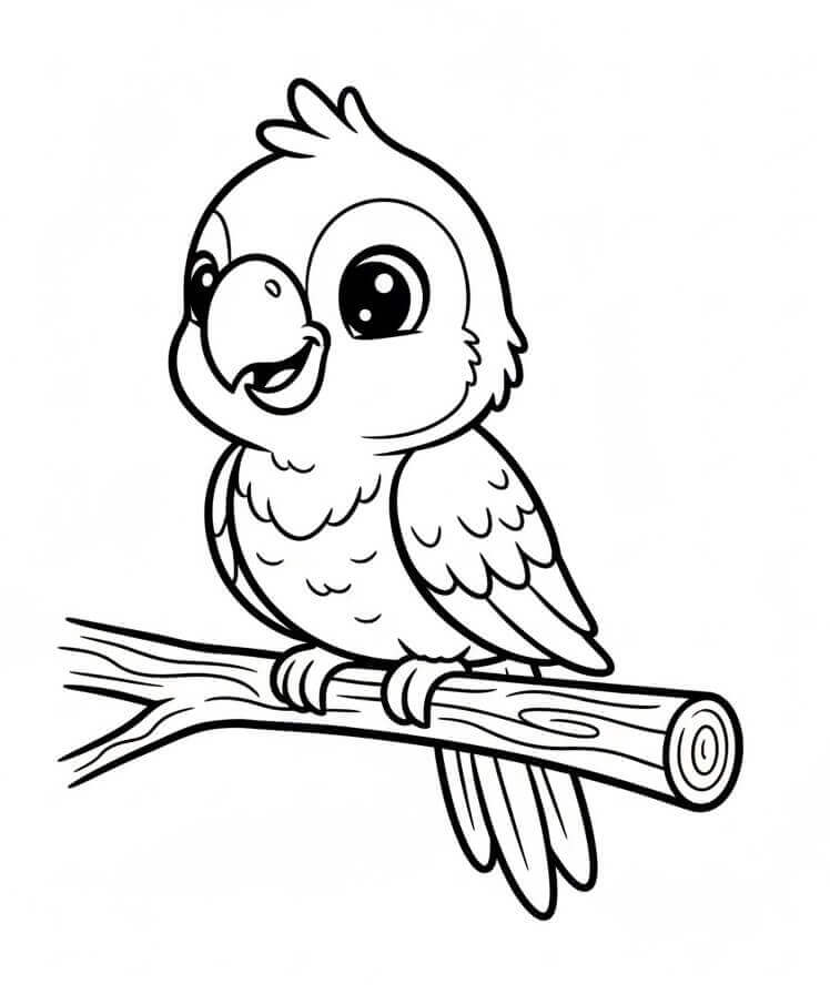 Papoušek pro 5leté Děti omalovánka