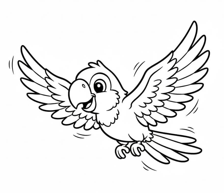 Papoušek pro 6leté Děti omalovánka