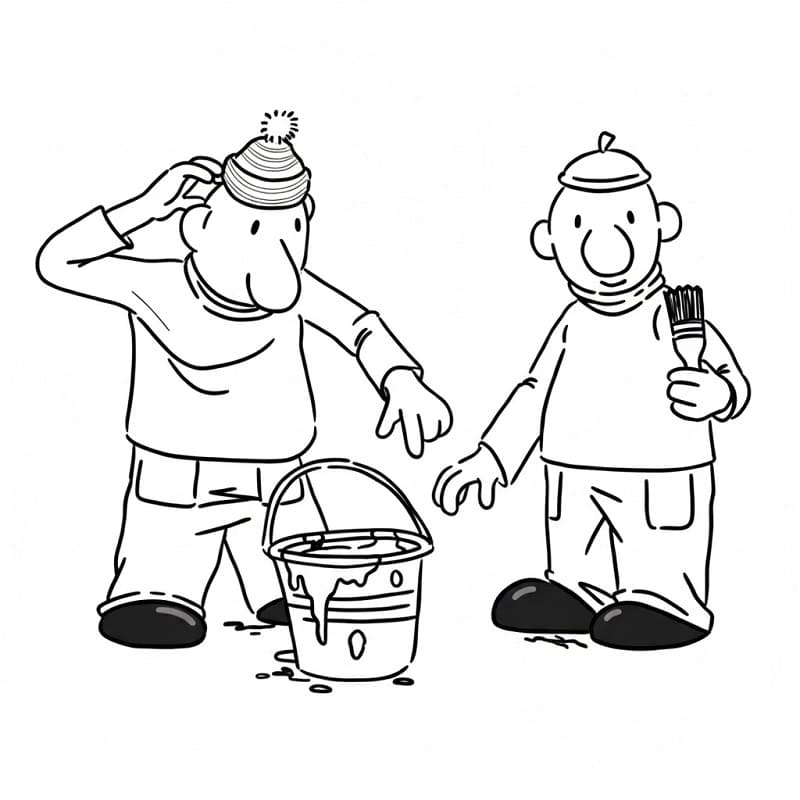 Pat a Mat pro 2leté děti omalovánka