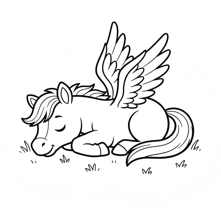 Pegas Tisknutelný Obrázek omalovánka