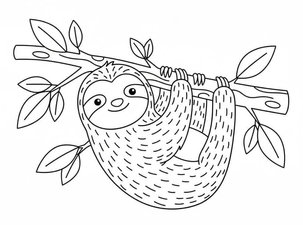 Přátelský Lenochod omalovánka