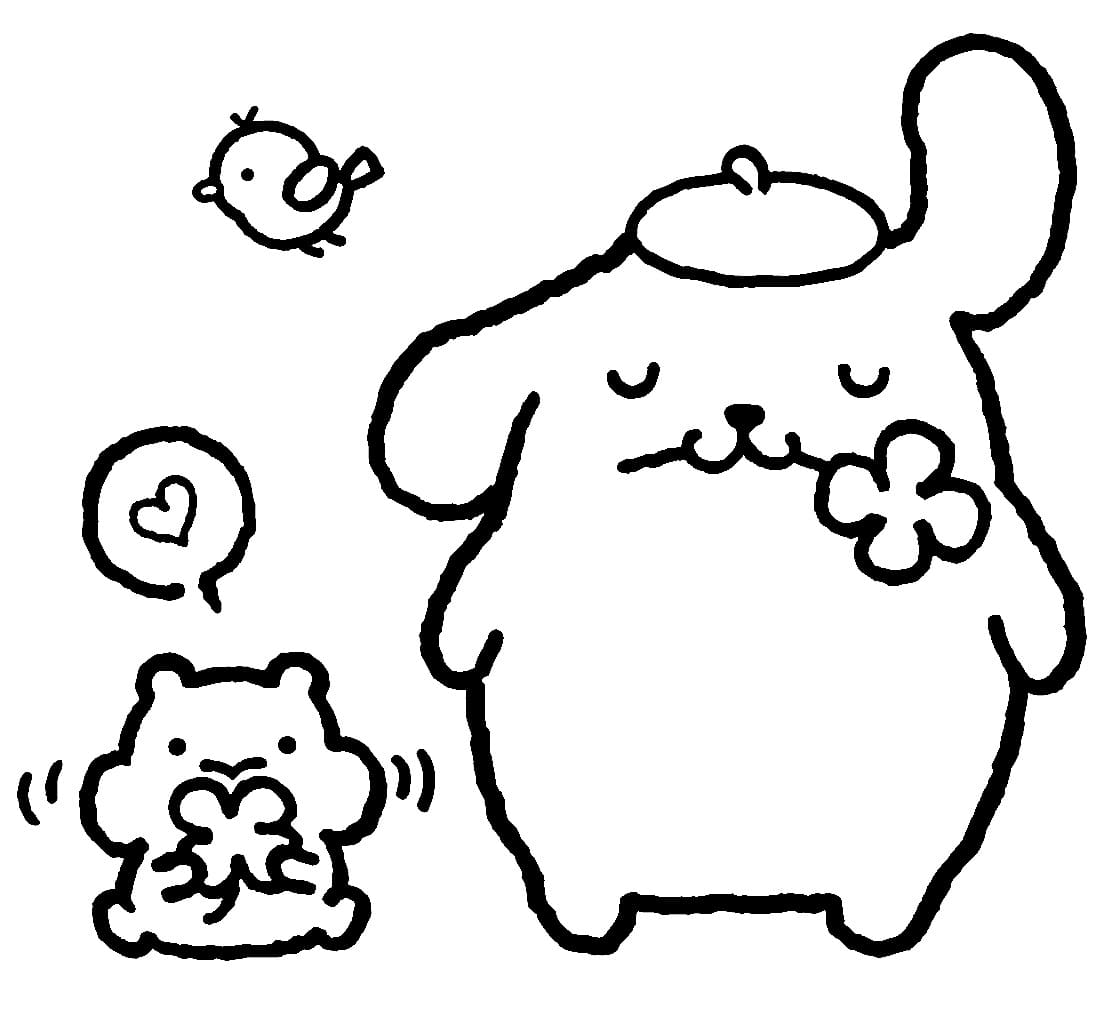 Přátelský Pompompurin omalovánka