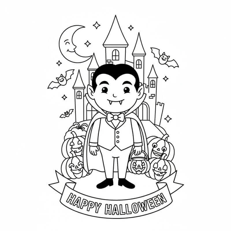 Příjemný Upír omalovánka