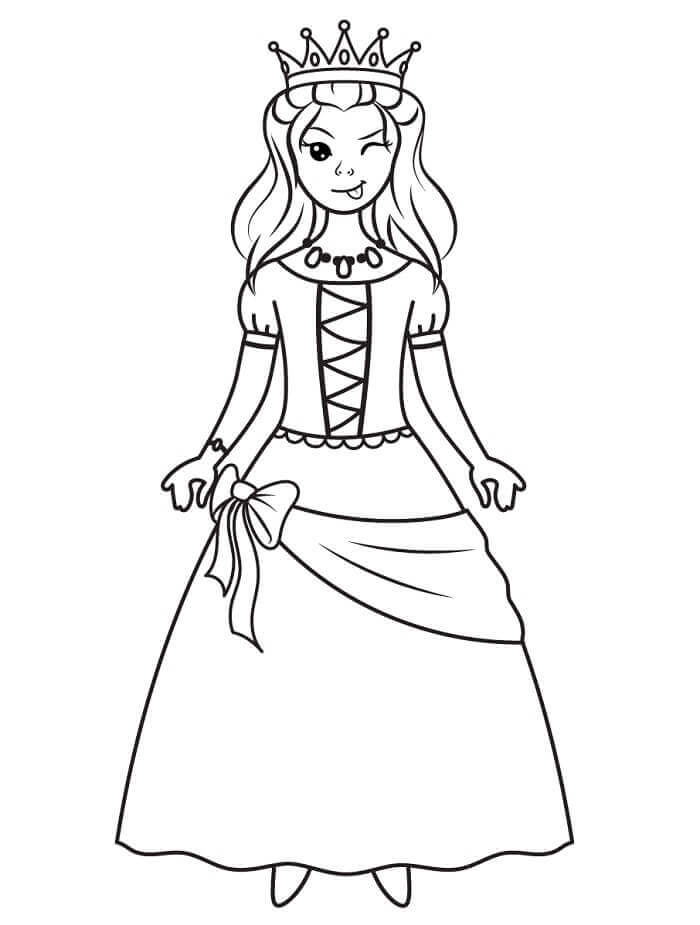 Princezna k Vybarvení omalovánka