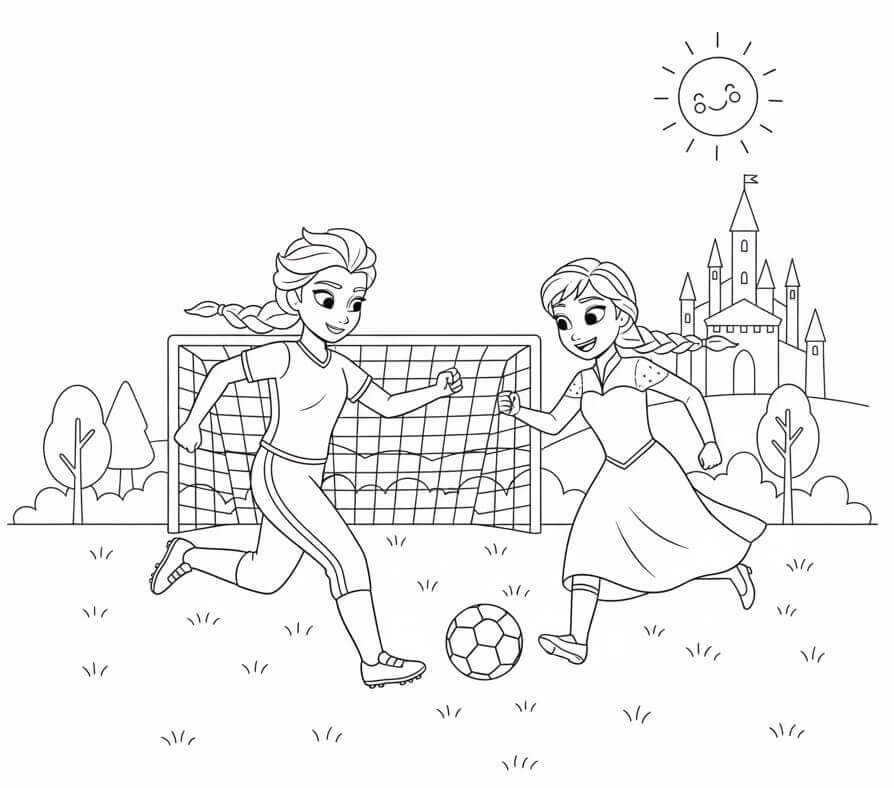 Roztomilé Elsa a Anna omalovánka