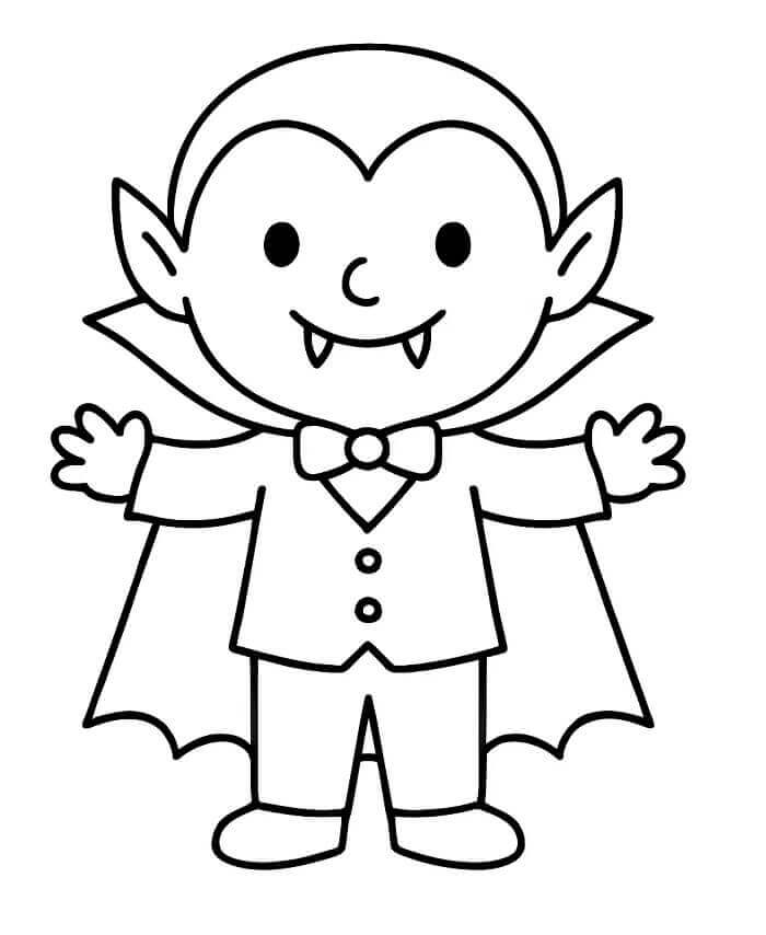 Roztomilý Halloween Upír omalovánka