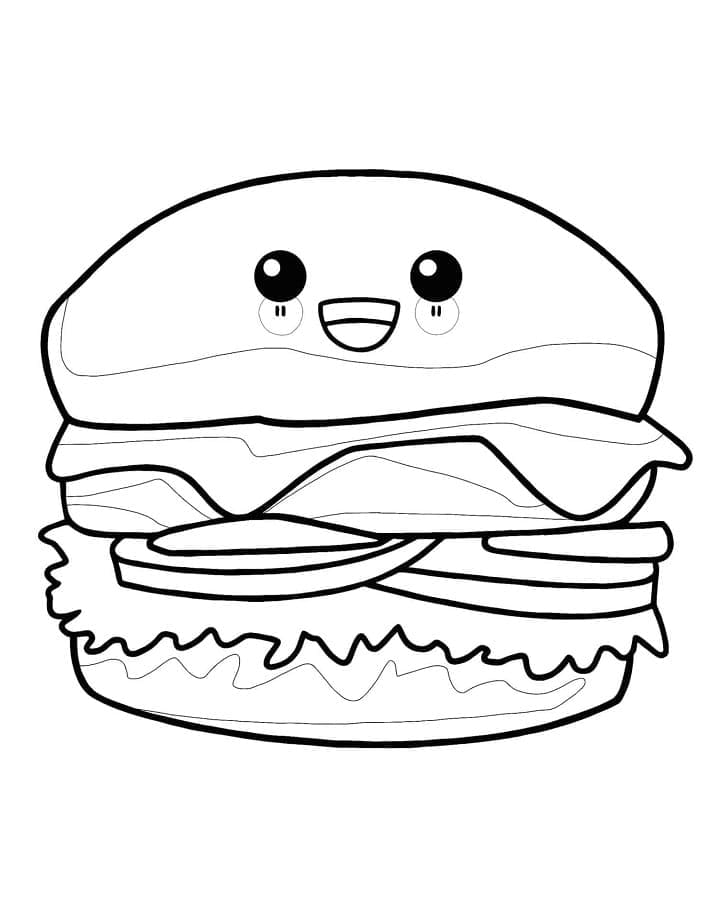 Roztomilý Hamburger omalovánka