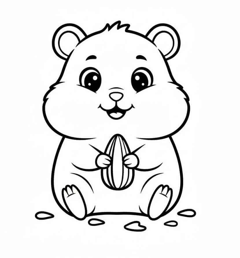 Roztomilý Křeček omalovánka