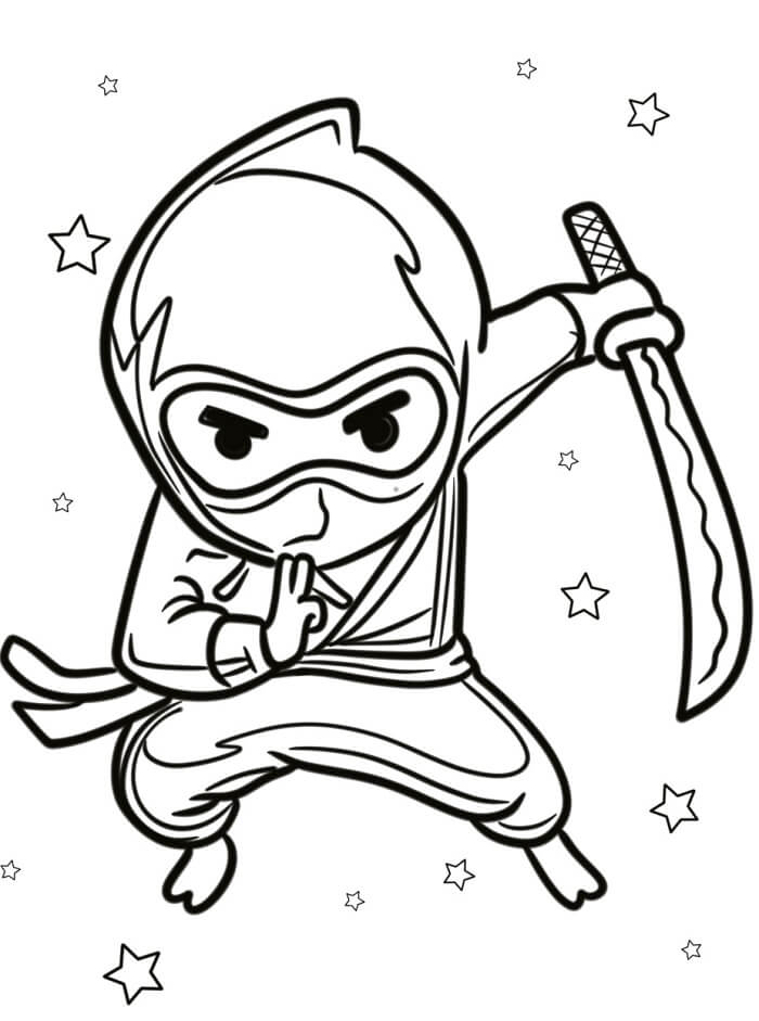 Roztomilý Ninja omalovánka