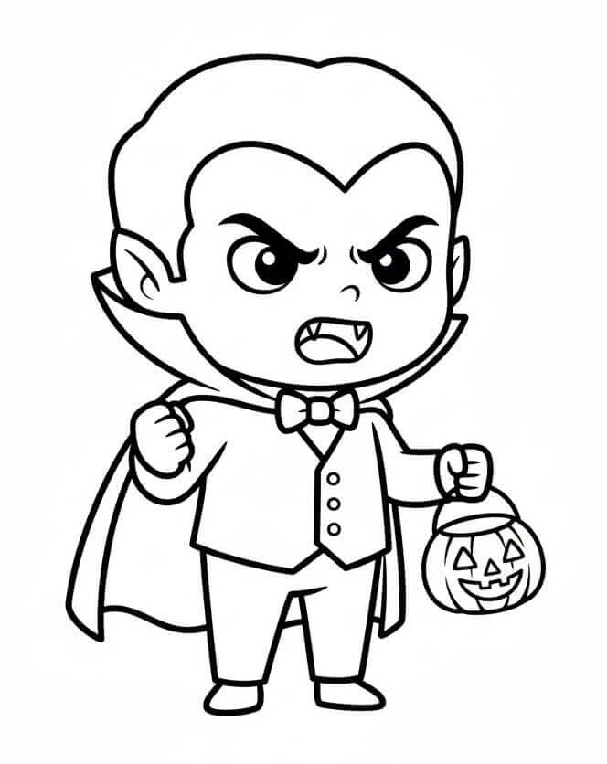 Rozzlobený Halloween Upír omalovánka