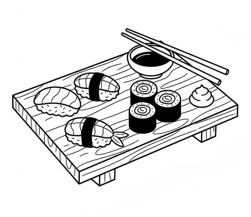 Skvělé Sushi omalovánka