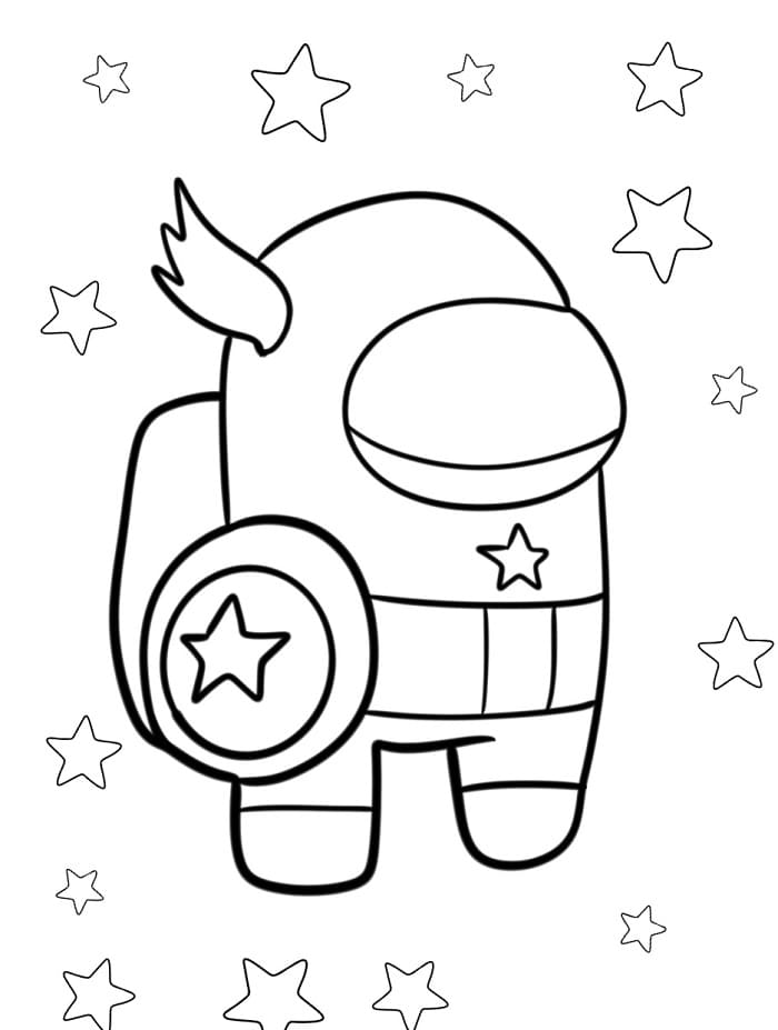 Snadné Among Us omalovánka