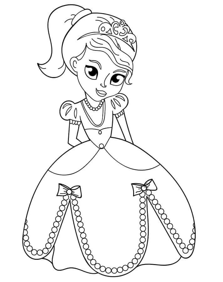 Šťastná Princezna omalovánka