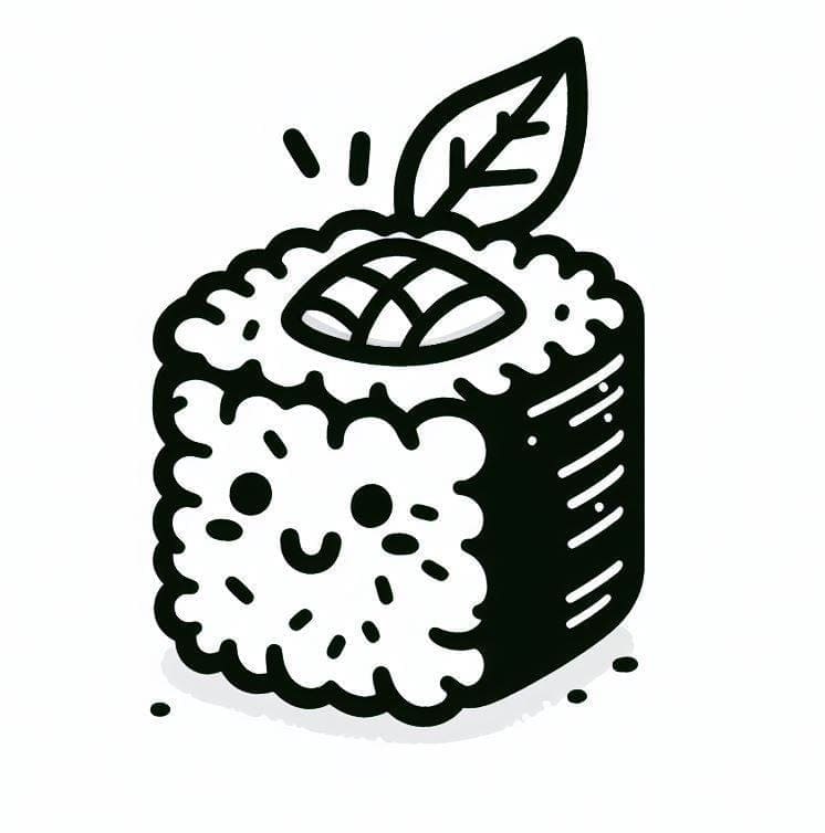 Šťastné Sushi omalovánka