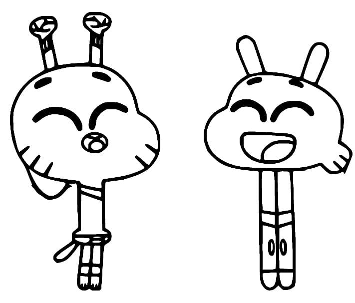 Šťastný Gumball a Darwin omalovánka
