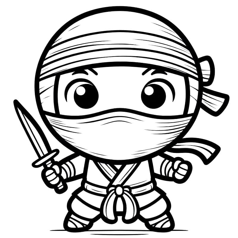 Tisknutelný Ninja omalovánka
