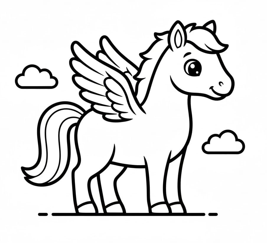 Tisknutelný Pegas omalovánka