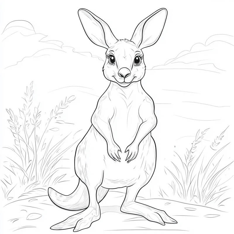 Tisknutelný Zdarma Klokan omalovánka