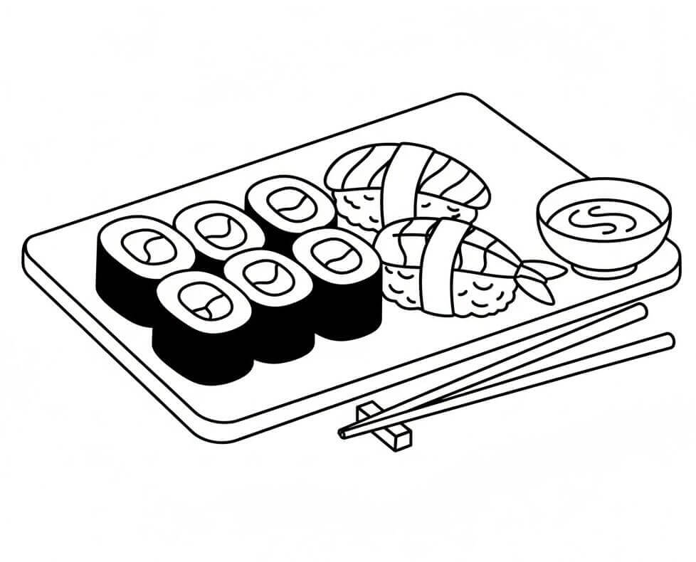 Úžasné Sushi omalovánka
