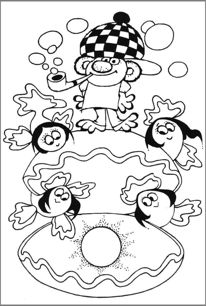 Večerníček k tisku omalovánka