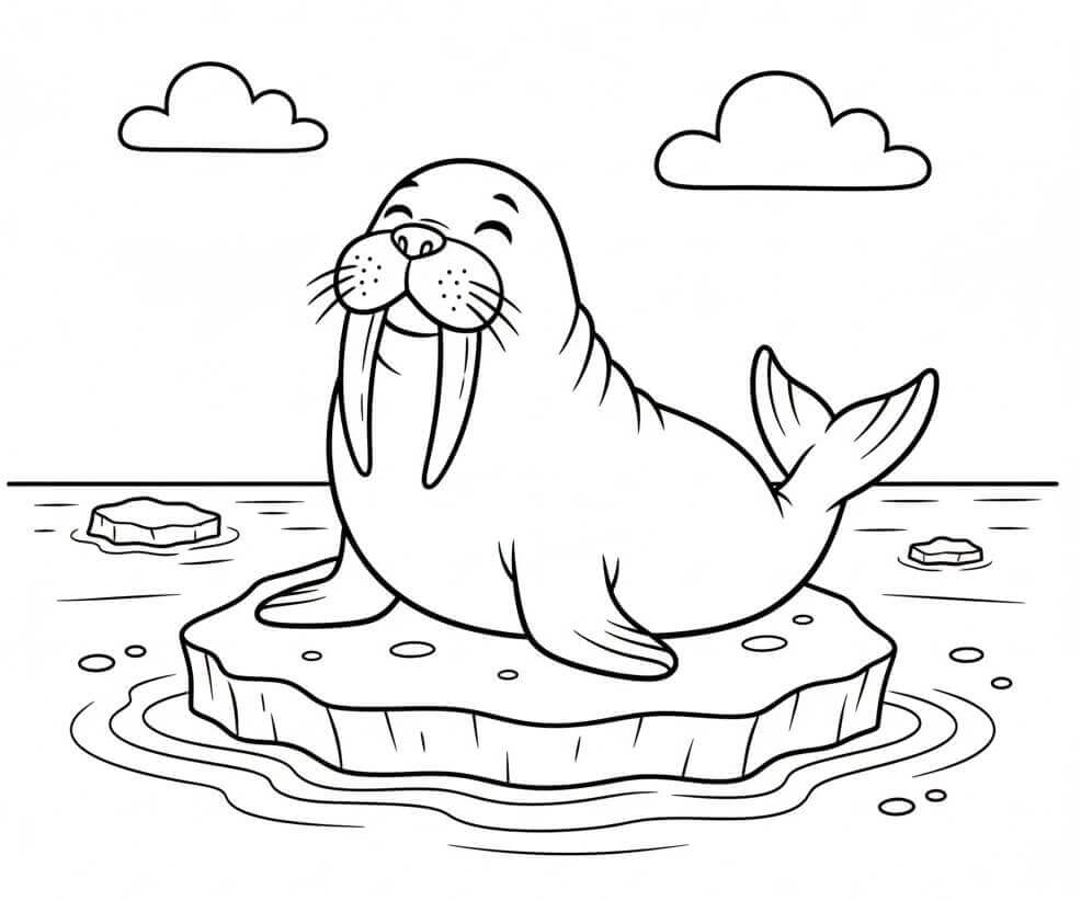 Veselý Mrož omalovánka