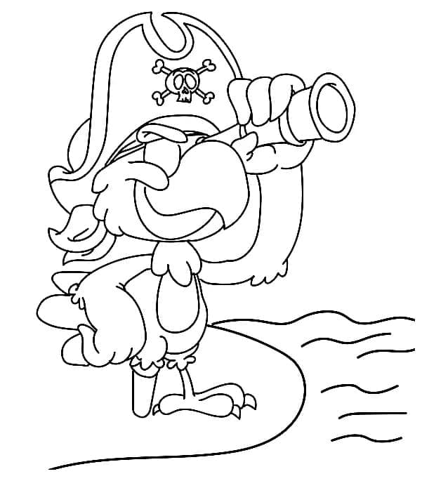 Vtipný Pirát Papoušek omalovánka