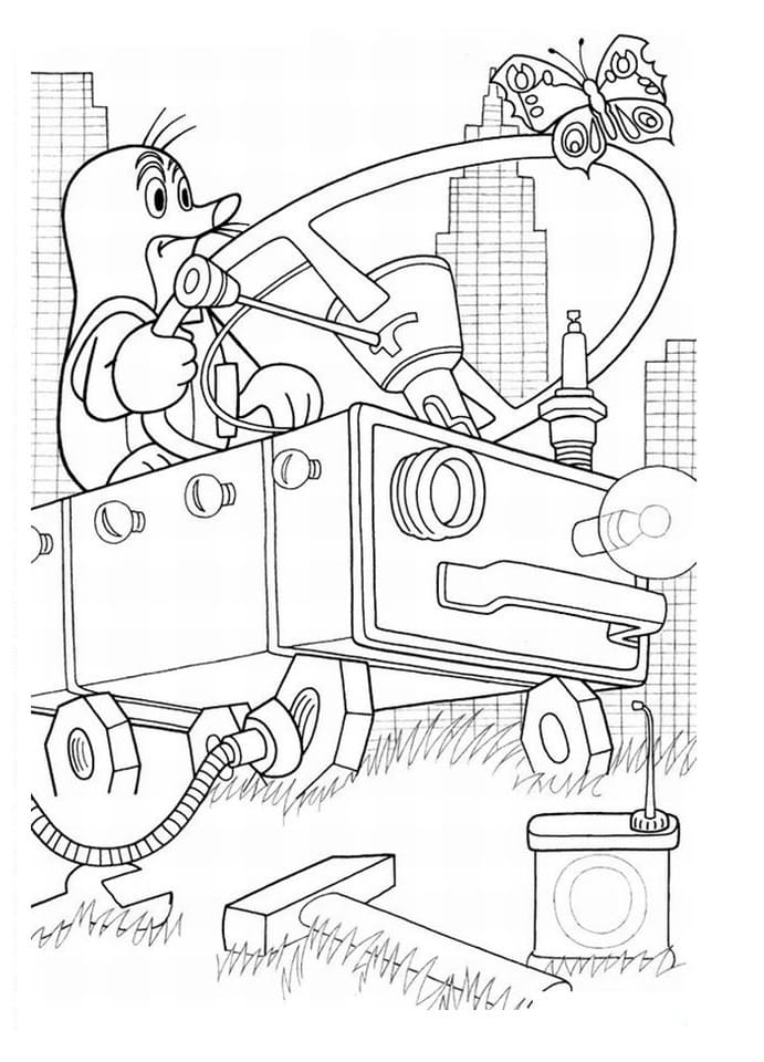 Zdarma Krtek k Tisku omalovánka