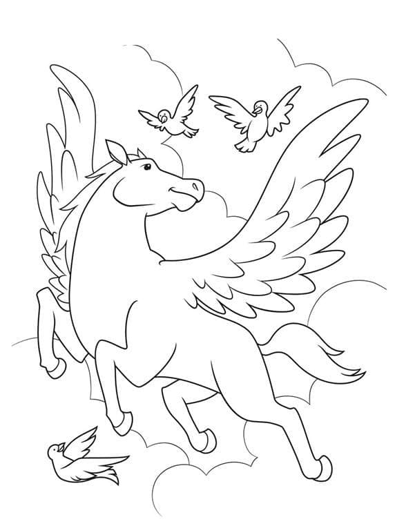 Zdarma Pegas pro Děti omalovánka