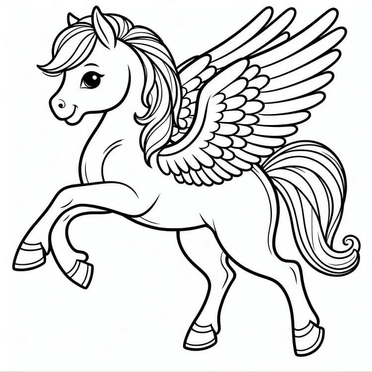 Zdarma Pegas omalovánka