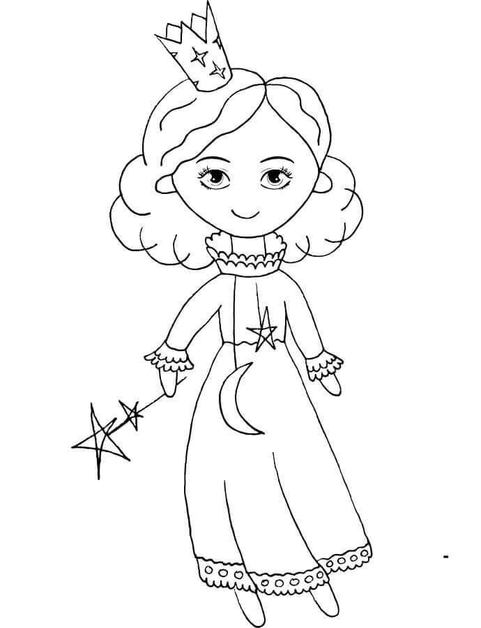 Zdarma Princezna Tisknutelná omalovánka