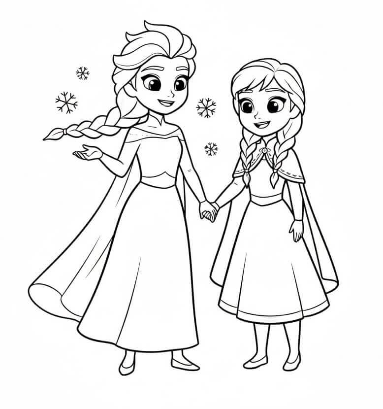 Omalovánky Elsa a Anna