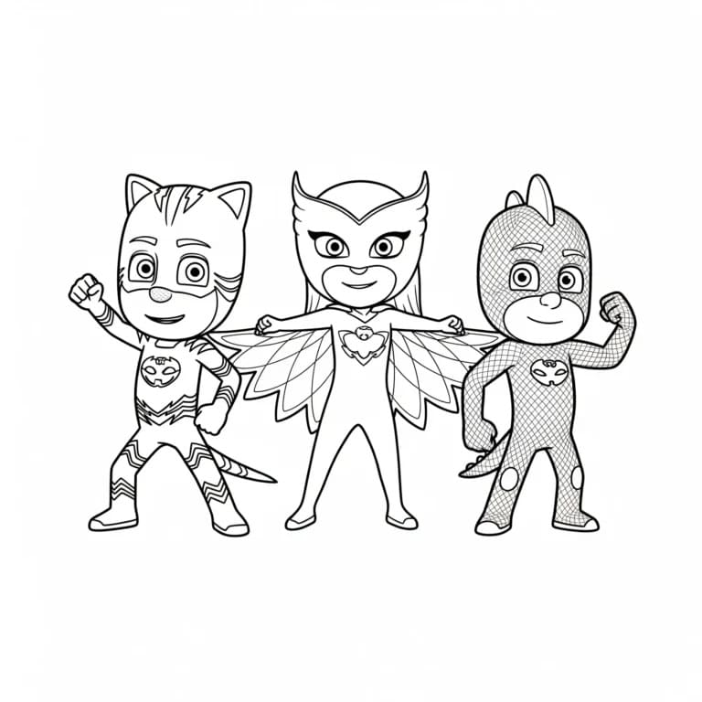 Animovaný Pyžamasky omalovánka